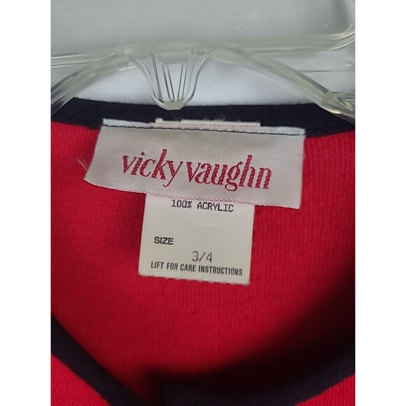 Vintage Vicky Vaughn 3/4 Dress 70's Fit and Flare Puffy Sleeves Jersey READ Desc - Picture 9 of 14